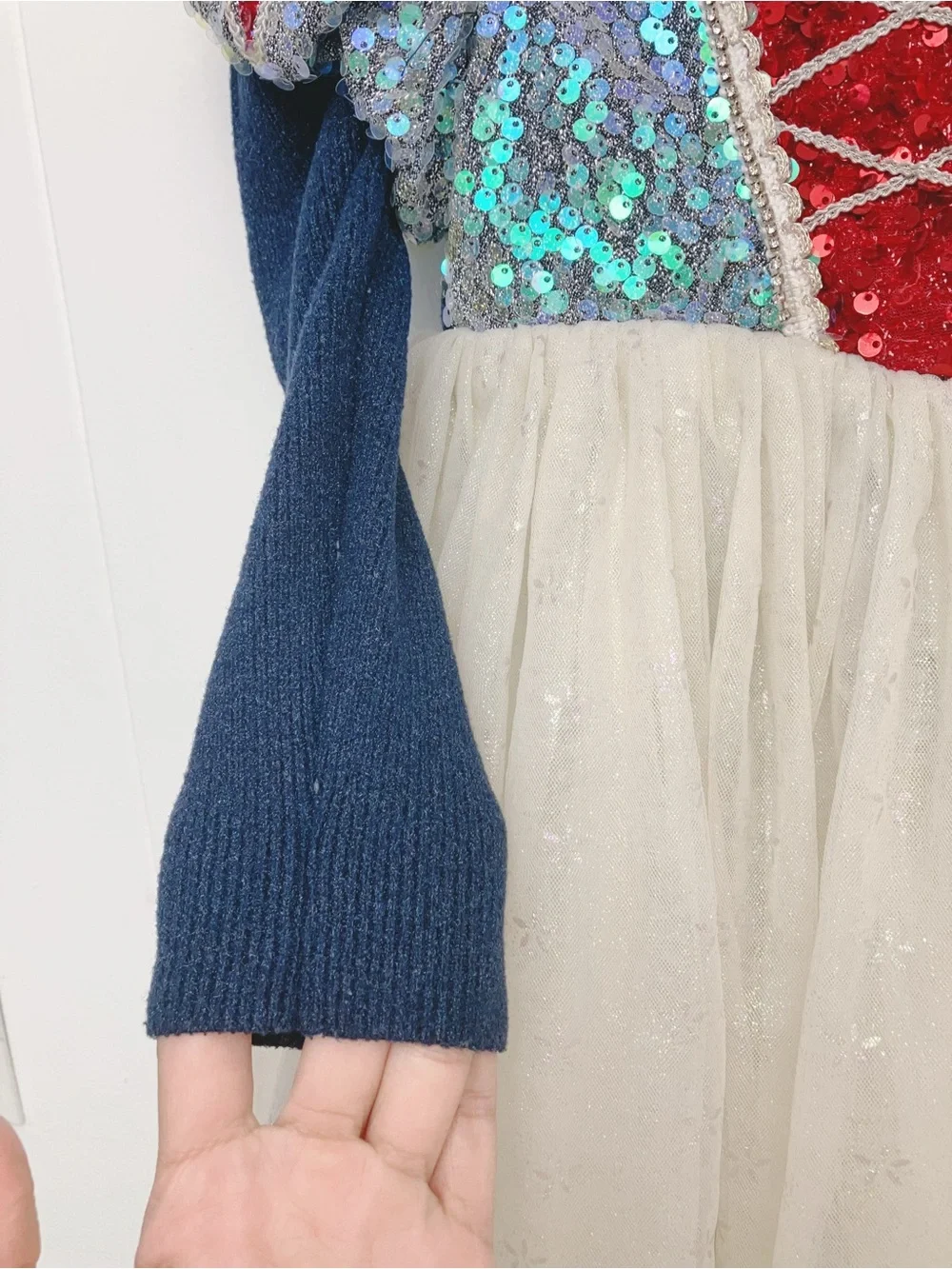 Snow White Inspired Sequin Sweater Dress Halloween Costume Princess